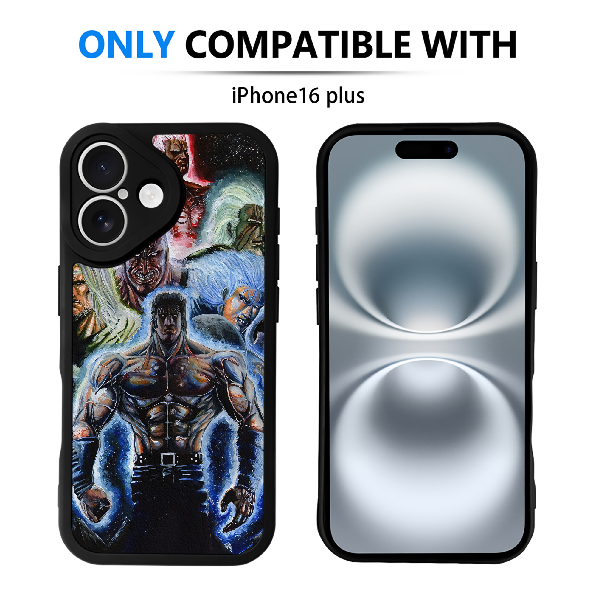 （画像用） 北斗の拳 Fist of the North Star 【iPhone 16シリーズ対応】シリコンスマホケース（レザー調） 材質：シリコン